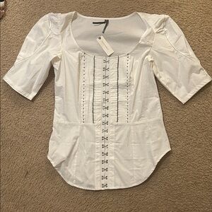 Anthropologie corset Elegant White Women's Top